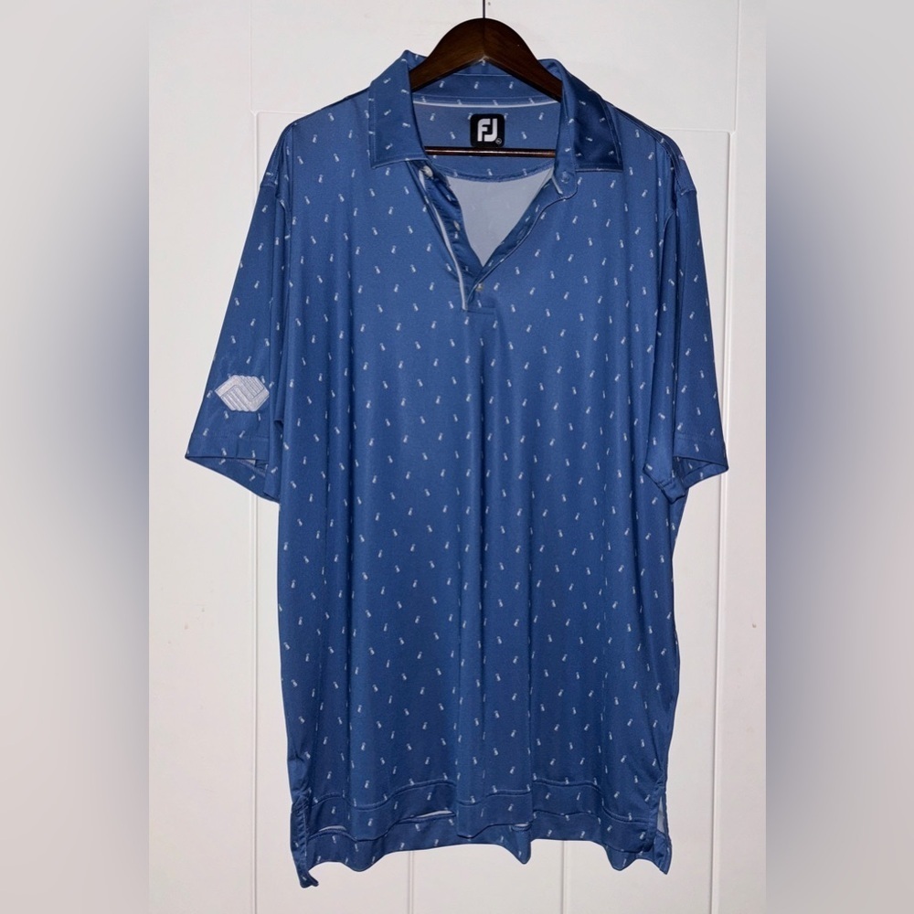 Footjoy Polo Club Lisle Slim Fit Collar Golf Performance Shirt Men XL Athletic